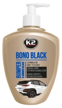 K2 BONO BLACK Czernidło do gumy i plastiku 500ml