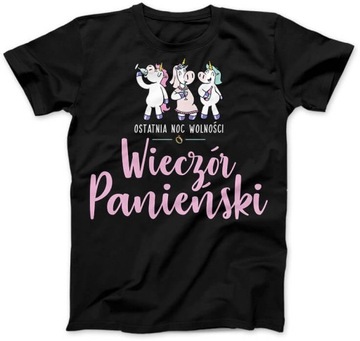 Koszulka Damska Wieczór Panieński Czarna XS Wieczór Panieński