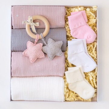 ZESTAW PREZENTOWY DLA NIEMOWLAKA, WYPRAWKA DLA NOWORODKA, BABY SHOWER BOX