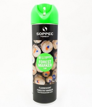 Farba geodezyjna do znakowania drzew Soppec zielony fluo 500ml dla leśników