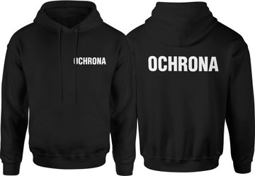 OCHRONA BLUZA STRÓJ OCHRONIARZA Z NADRUKIEM R. XL MĘSKA Z KAPTUREM DRESOWA