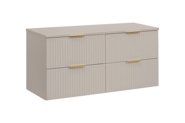 Szafka łazienkowa wisząca z blatem pod umywalkę 120 cm kaszmirowa,szuflady