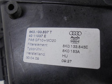 КОРПУС ВОЗДУШНОГО ФИЛЬТРА 8K0133835AD AUDI A4 B8 2.0 TDI