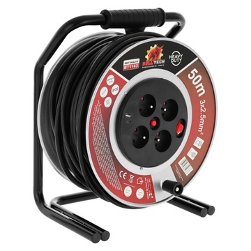 КАБЕЛЬ-УДЛИНИТЕЛЬ ДЛЯ БАРАБАНА 50 м 3x2,5 НА СТРОИТЕЛЬНОМ БАРАБАНЕ