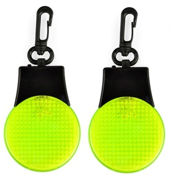 2x светоотражающий брелок-подвес со светодиодной подсветкой, светоотражающий желтый цвет