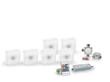 6x Świecąca Kostka Brukowa LED Rocdeco 15x15 RGB