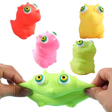 6x GNIOTEK SMOK PIANKOWY ANTYSTRESOWY DINOZAUR SENSORYCZNY KOLOR PRANK