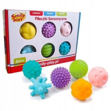 SMILY PLAY Piłki piłeczki sensoryczne edukacyjne 6