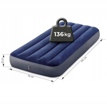 INTEX 1-ЧЕЛОВЕК ВЕЛЮРОВЫЙ НАДУВНОЙ МАТРАС