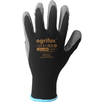 ПЕРЧАТКИ ЗАЩИТНЫЕ РАБОЧИЕ С ЛАТЕКСНЫМ ПОКРЫТИЕМ ЧЕРНЫЕ R.9