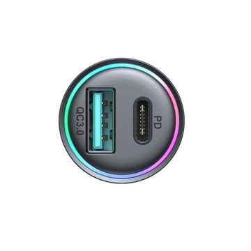 АВТОМОБИЛЬНОЕ ЗАРЯДНОЕ УСТРОЙСТВО МИНИ 60 Вт PPS, ДВА ВХОДА USB-A USB-C PD QC