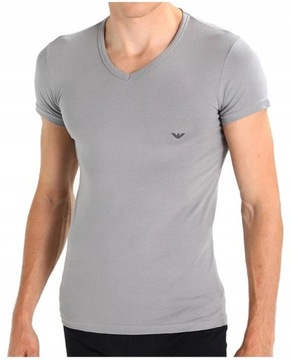 EMPORIO ARMANI Iron V-Neck Oryginalny T-Shirt _ L