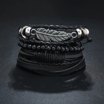 Винтажный кожаный браслет, новый мужской кожаный браслет