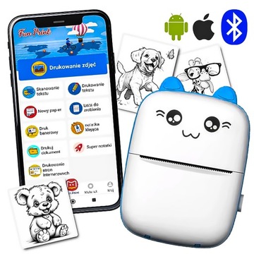 DRUKUŚ MINI МОБИЛЬНЫЙ ТЕРМОПРИНТЕР ДЛЯ ФОТОГРАФИЙ, НАУЧНЫХ ЗАМЕТОК, БЕЗ ЧЕРНИЛ