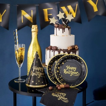 CZAPECZKI HAPPY NEW YEAR SYLWESTER NOWY ROK 6 SZT