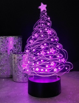 OZDOBA ŚWIĄTECZNA CHOINKA 3D LED KOLORY RGB PILOT