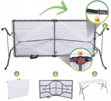СКЛАДНОЙ СТОЛ ДЛЯ БАНКЕТНЫХ ТУРИСТИЧЕСКИХ САДОВ, РАСШИРЯЕМЫЙ, 152 см
