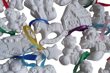 Гипсовые фигурки, ангелочки, мишки, ёлка, Дед Мороз 55