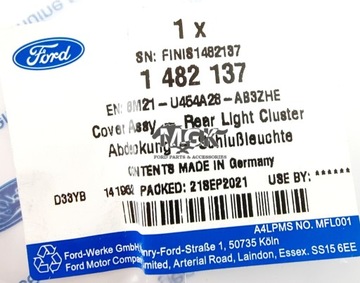 КРЫШКА ФОНАРЯ ПРАВАЯ S-MAX/GALAXY 2006-15 1482137 _ 6M21-U454A28-AB3ZHE