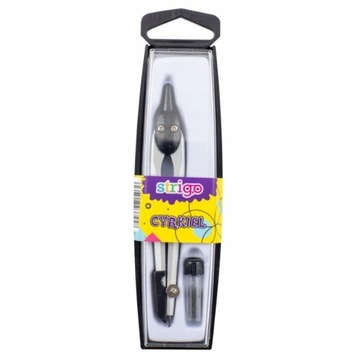 Cyrkiel Szkolny Strigo Czarny + 3x Grafit