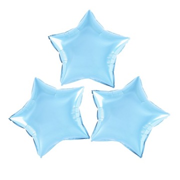3x BALON W KSZTAŁCIE GWIAZDY JASNY NIEBIESKI