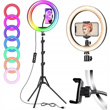 НАБОР RING LAMP RING RGB СО ШТАТИВОМ ДЛЯ СЕЛФИ-ВИДЕОФОТО