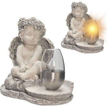 СЕРАЯ ГИПСОВАЯ ФИГУРКА Гробница СОЛНЕЧНАЯ СВЕТОДИОДНАЯ ЛАМПА