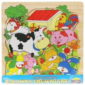PUZZLE DREWNIANE UKŁADANKA KSZTAŁTY ZWIERZĄTKA