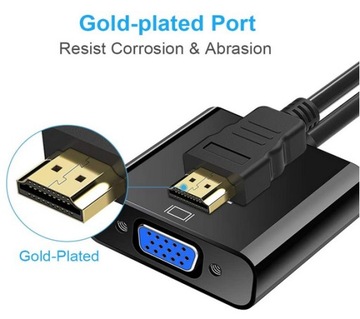 Позолоченный адаптер HDMI-VGA с аудиовходом