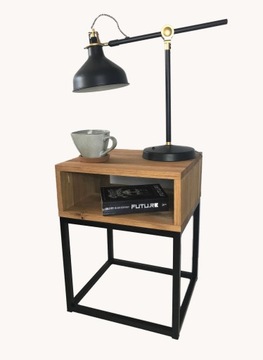 Stolik nocny 35/40/53 LOFT industrialny DĄB dębowy