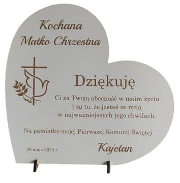 PODZIĘKOWANIE DLA CHRZESTNYCH KOMUNIA SERCE