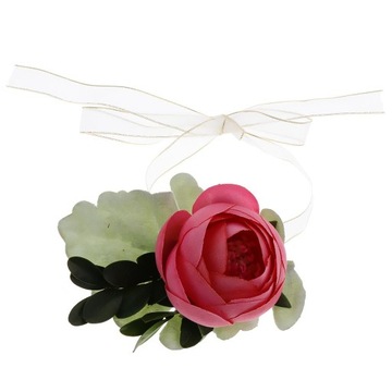 ch-Wrist Corsage Hand Flower Stretchy Pinkish
