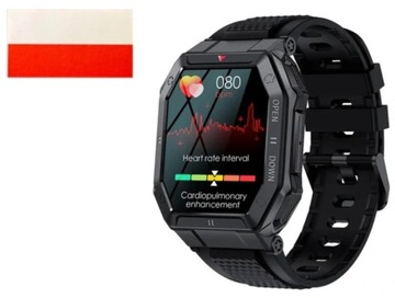 SMARTWATCH Zegarek ROZMÓW WIELOFUNKCYJNY MILITARNY + naklejka