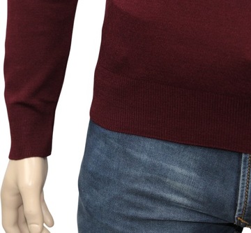 SWETER MĘSKI PÓŁGOLF Kolor Bordo Roz 4XL