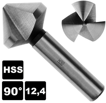 Frez pogłębiacz fazownik stożkowy 90 * HSS fi 12,4