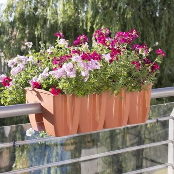 Балконный цветочный горшок для терракотовых перил, 58см