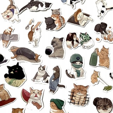 30шт милые кошки животные граффити наклейки