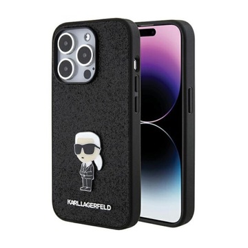 Karl Lagerfeld Fixed Glitter Ikonik Logo Metal Pin - Etui iPhone 15 Pro Max