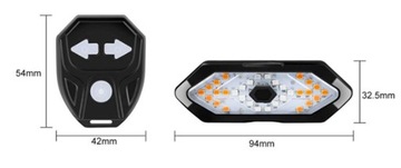 Kierunkowskazy rowerowe sygnalizacja tył LED pilot