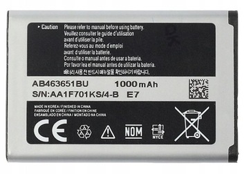 Nowa Bateria SAMSUNG AB463651BU S5610 S7220 S7070 960mAh
