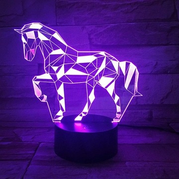 Ночник с именем 3D светодиодная гравировка Лошадь Ваша надпись Гравировка имени Подарок