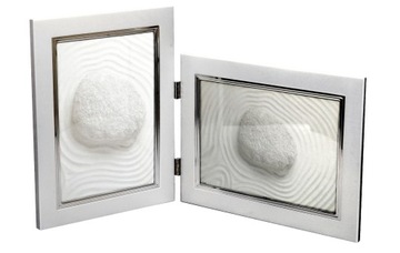 Ramka metalowa na dwa zdjęcia 13x18 pionowe i poziome