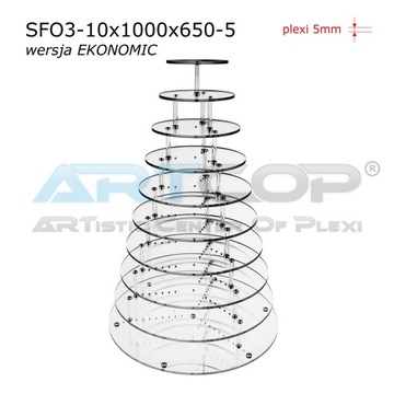 Stelaż, Patera z plexi na Ciasta, Przekąski, Torciki 120 porcji Słodki Stół