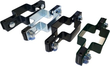 Промежуточный проходной зажим зеленого цвета для стойки 50х50 мм, зеленая панель, диаметр 3 мм.