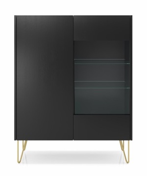 Nowoczesna Witryna Glamour Czarny Grafit Mat 97cm