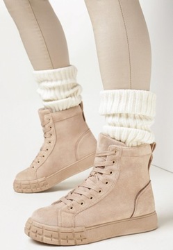 Born2Be Beżowe Botki damskie 37 Ekoskóra