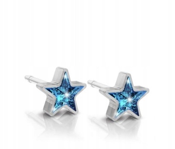 BLOMDAHL PIERWSZE STAŁE KOLCZYKI HIPOALERG. DLA DZIECI Star Aquamarine 6mm