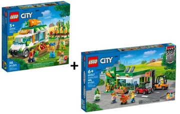 LEGO City 60347 Sklep spożywczy + LEGO City 60345 Furgonetka na targu 2w1