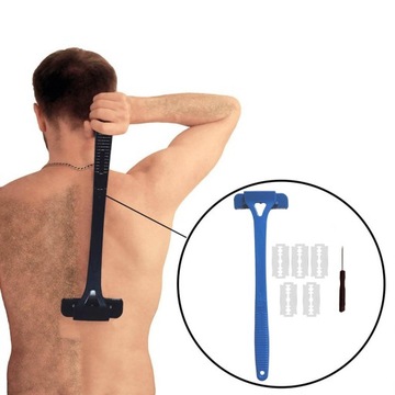 Бритва для спины с длинной ручкой, мужская бритва для спины, инструмент для удаления волос «сделай сам», синего цвета
