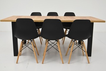 6 стульев и раздвижной стол 90x160/200 CRAFT top.